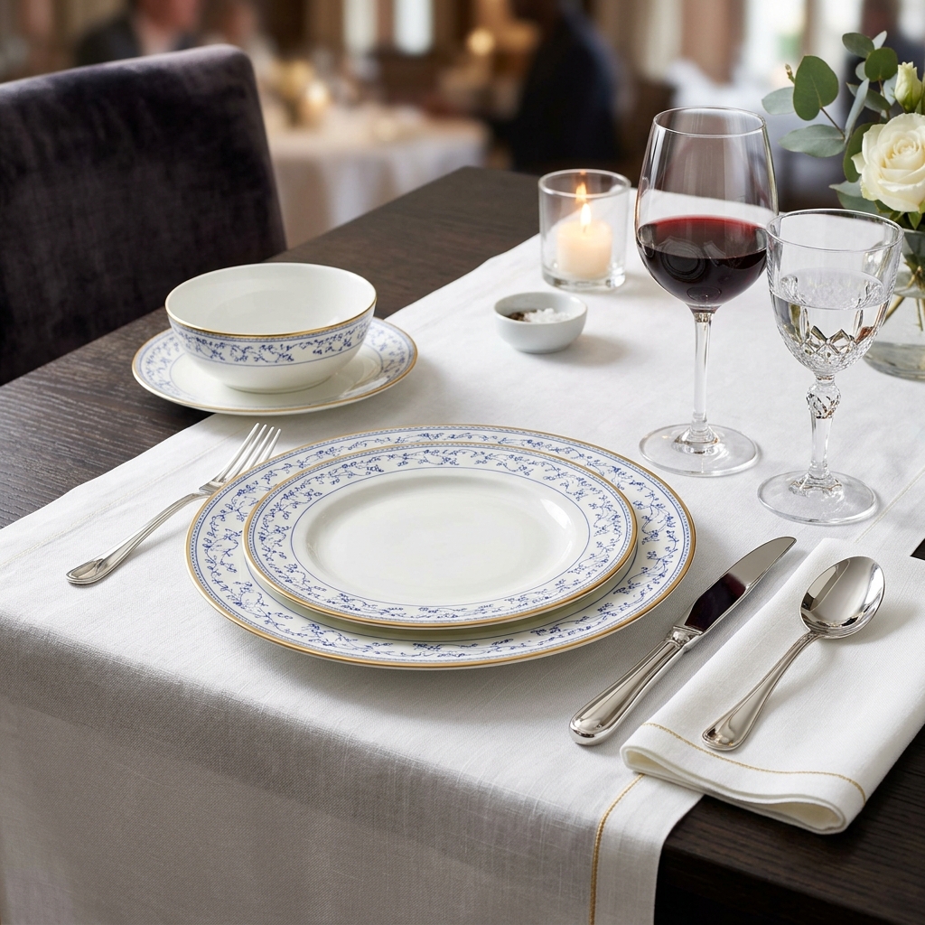 Elegant hotel crockery set