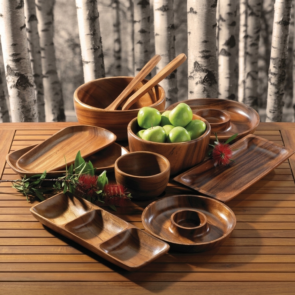 Wooden crockery set